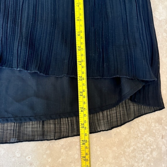 Madewell Pleated Black Sleeveless V Neck Blouse Womens Size XS Layered Chiffon - Picture 13 of 15